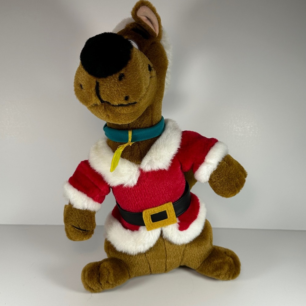 Scooby-Doo Vtg Santa Claus Plush Holiday Stuffed Animal Red Suit Christmas *hole